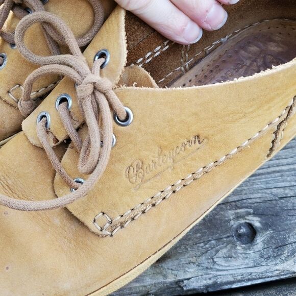 Vintage Barleycorn Banana Republic Collab Nubuck Tan Leather Platform Sneakers 8 - Picture 10 of 12